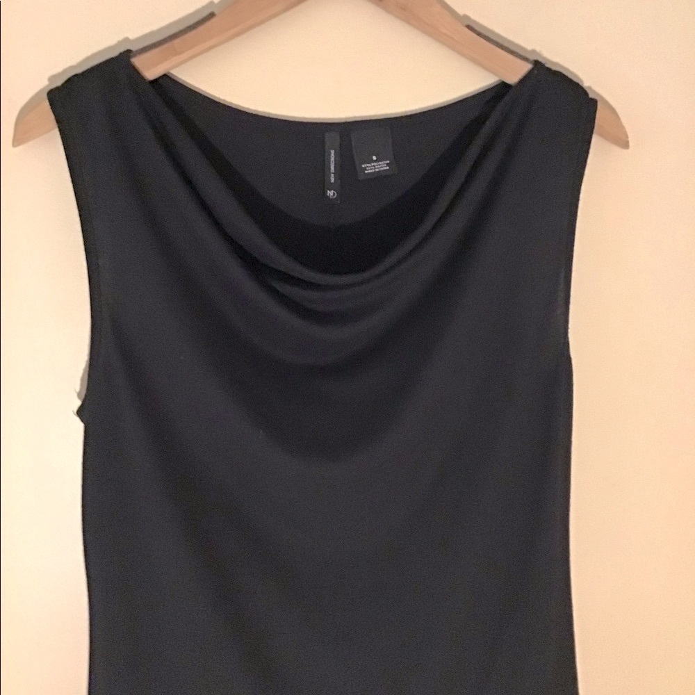 LIKE NEW SLEEVELESS COWL NECK SHELL - NEW DIRECTIONS SOFT  FABRIC - SMALL BLACK